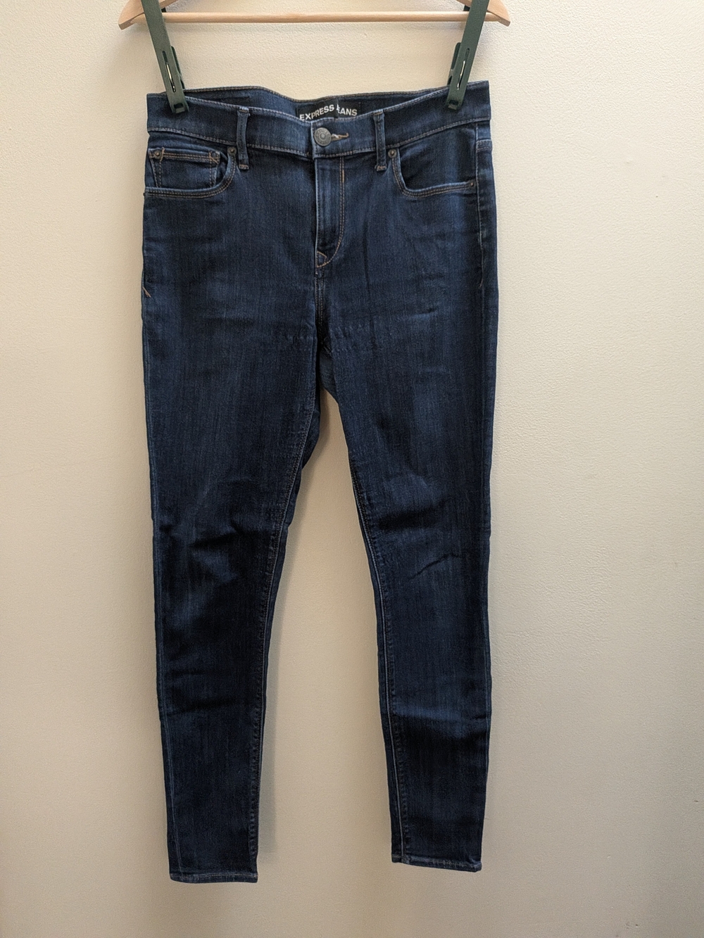 Express Mid Rise Skinny Jeans - Dark Blue